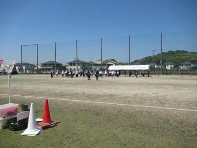 岡山聾学校体育祭全体練習